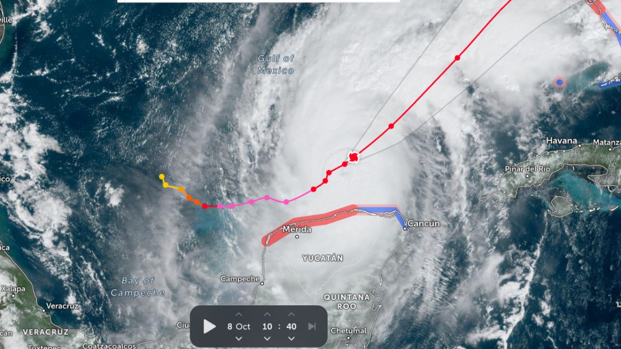 Huracán Milton sorprende a la Península de Yucatán