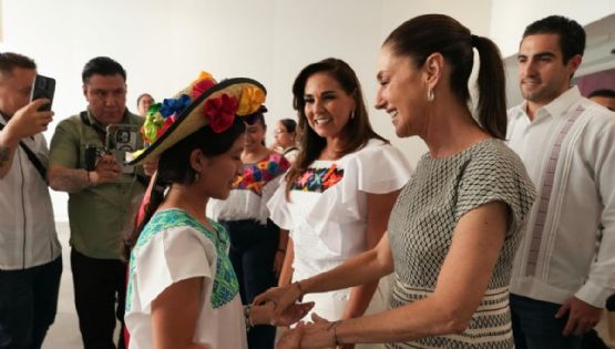 Mara Lezama recibe a Claudia Sheinbaum en Cancún